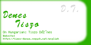 denes tiszo business card